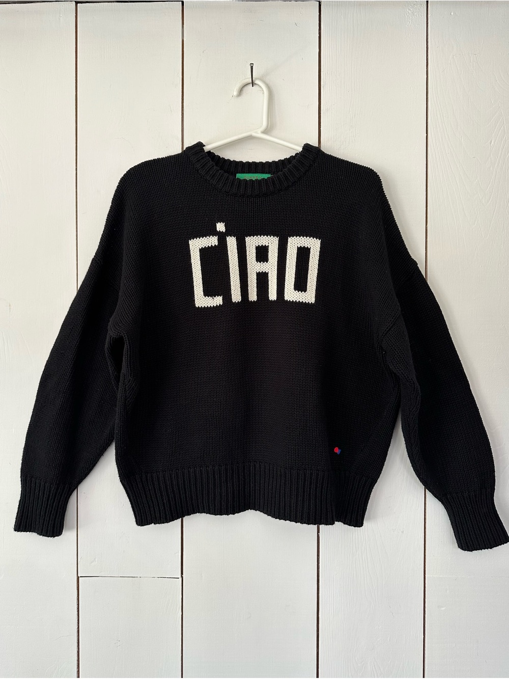 Clare V. Ciao Sweater Black Sz M Cotton Cashmere Blend